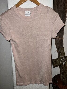 Michael Stars for Anthropologie Shimmery Dusty Pink Top
